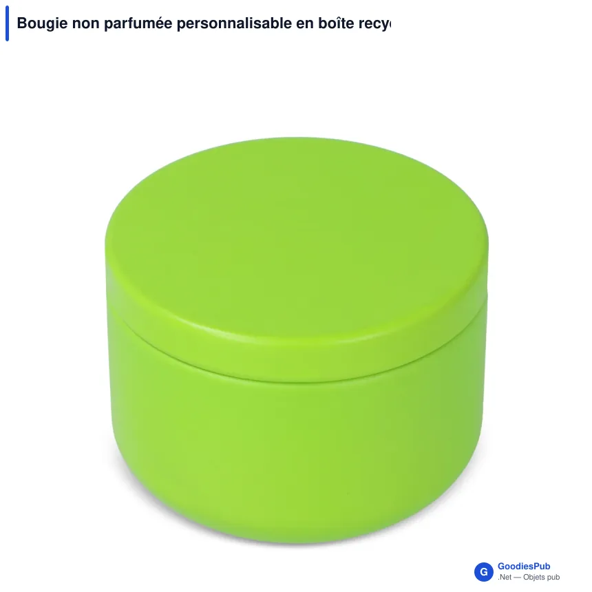 Bougie non parfumée personnalisable en boîte recyclée avec logo - Asana - Image 7