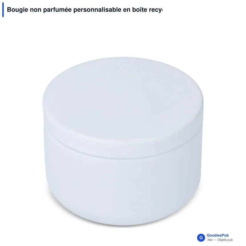 Bougie non parfumée personnalisable en boîte recyclée avec logo - Asana - Image 8