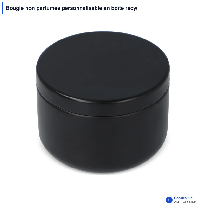 Bougie non parfumée personnalisable en boîte recyclée avec logo - Asana - Image 9