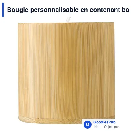 Bougie personnalisable en contenant bambou avec logo - Eli