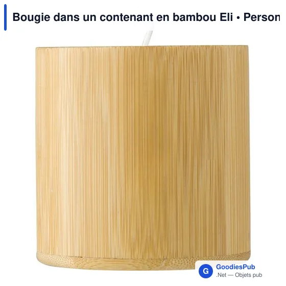 Bougie personnalisable en contenant bambou avec logo - Eli - Image 1
