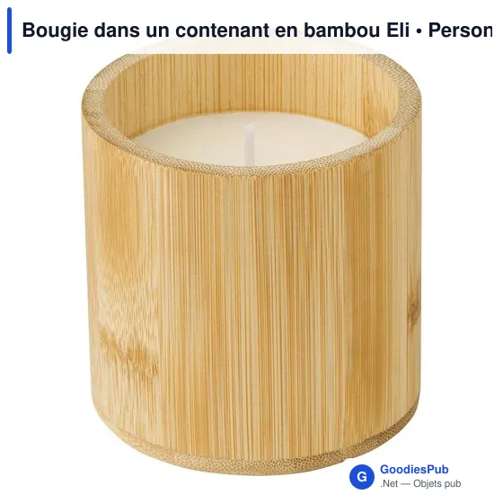 Bougie personnalisable en contenant bambou avec logo - Eli - Image 2