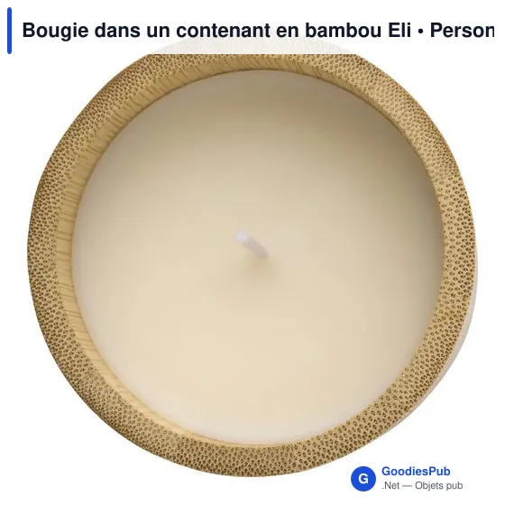 Bougie personnalisable en contenant bambou avec logo - Eli - Image 3