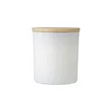 Variante blanc - Bougie personnalisable dans un contenant en verre Lucas avec logo