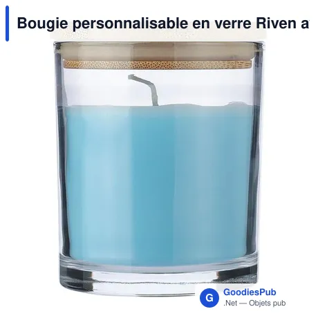 Bougie personnalisable en verre Riven avec logo