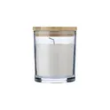 Variante blanc - Bougie personnalisable en verre Riven avec logo