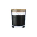 Variante noir - Bougie personnalisable en verre Riven avec logo