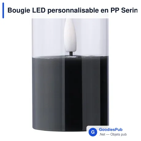 Bougie LED personnalisable en PP Serin avec logo