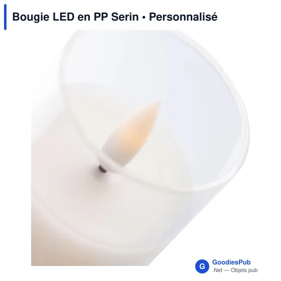 Bougie LED personnalisable en PP Serin avec logo - Image 12