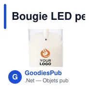 Bougie LED personnalisable en PP Serin avec logo - Miniature 3