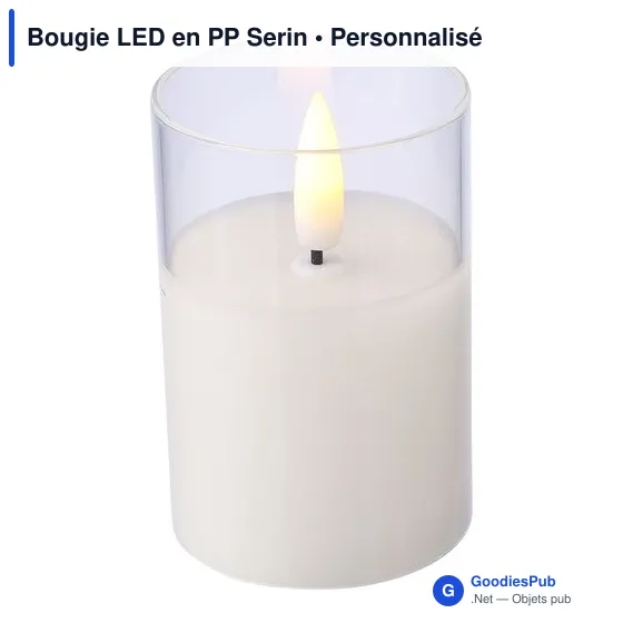 Bougie LED personnalisable en PP Serin avec logo - Image 4