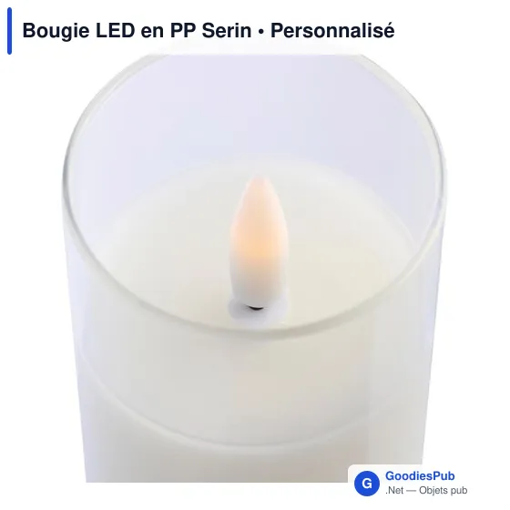 Bougie LED personnalisable en PP Serin avec logo - Image 7