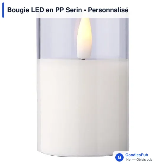 Bougie LED personnalisable en PP Serin avec logo - Image 8