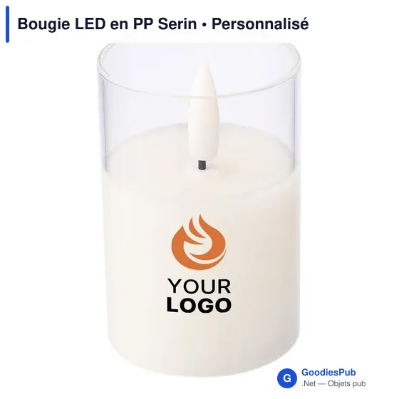 Bougie LED personnalisable en PP Serin avec logo - Image 10