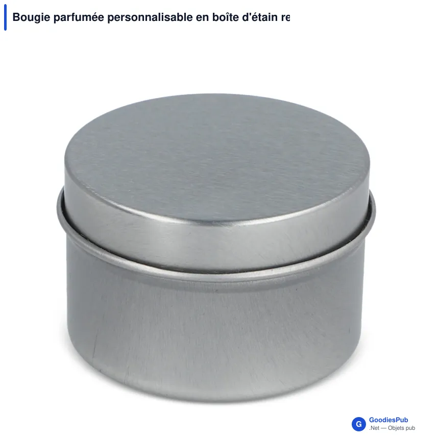 Bougie parfumée personnalisable en boîte d'étain recyclé avec logo - Dhyana - Image 2