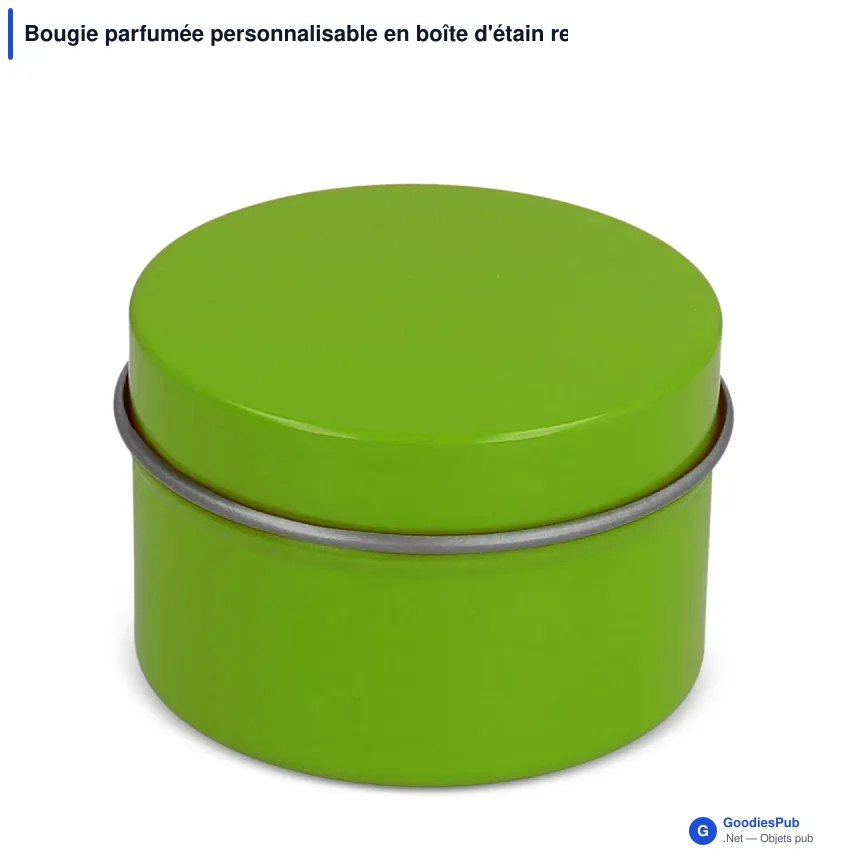 Bougie parfumée personnalisable en boîte d'étain recyclé avec logo - Dhyana - Image 8