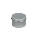 Variante Argent - Bougie parfumée personnalisable en boîte d'étain recyclé avec logo - Dhyana