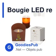 Bougie LED rechargeable personnalisable en verre et cire avec logo - InSideOut Nyelle - Miniature 1