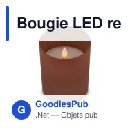 Bougie LED rechargeable personnalisable en verre et cire avec logo - InSideOut Nyelle - Miniature 2