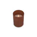 Variante Marron - Bougie LED rechargeable personnalisable en verre et cire avec logo - InSideOut Nyelle