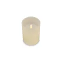 Variante Beige - Bougie LED rechargeable personnalisable en verre et cire avec logo - InSideOut Nyelle