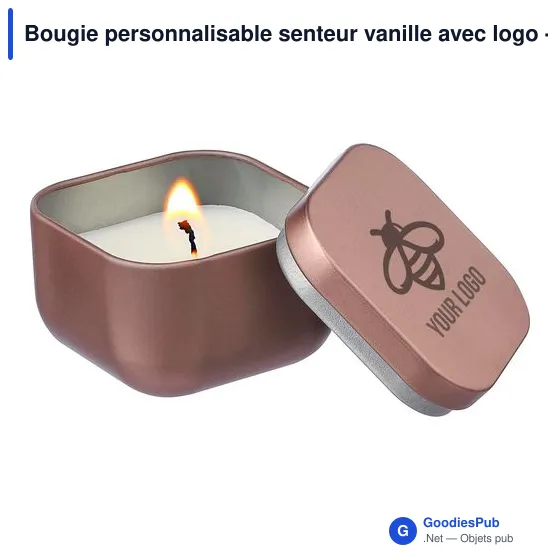 Bougie personnalisable senteur vanille avec logo - Laurie - Image 3