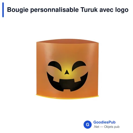 Bougie personnalisable Turuk avec logo pour événements festifs