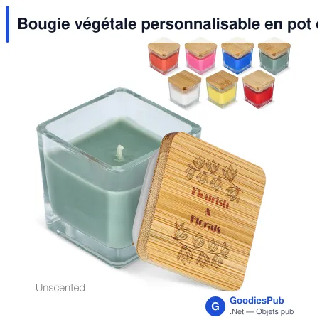 Bougie végétale personnalisable en pot de verre avec logo - Chakra