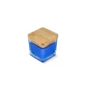 Variante Bleu - Bougie végétale personnalisable en pot de verre avec logo - Chakra