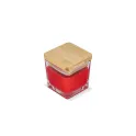 Variante Rouge - Bougie végétale personnalisable en pot de verre avec logo - Chakra