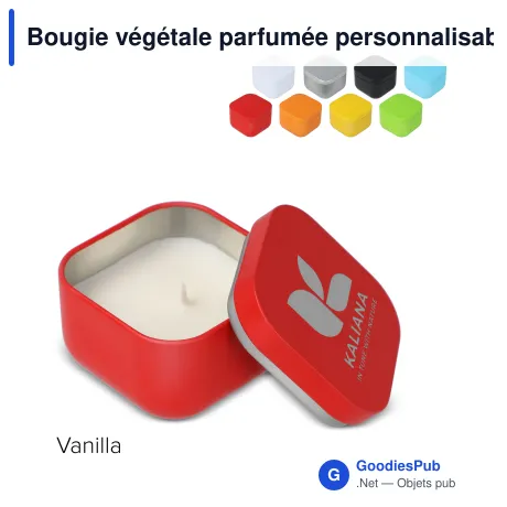 Bougie végétale parfumée personnalisable en étain recyclé avec logo - Ananda