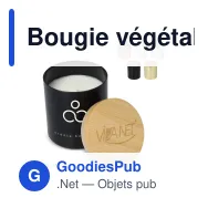 Bougie végétale parfumée personnalisable en pot d'aluminium recyclé avec logo - Bhakti - Miniature 1