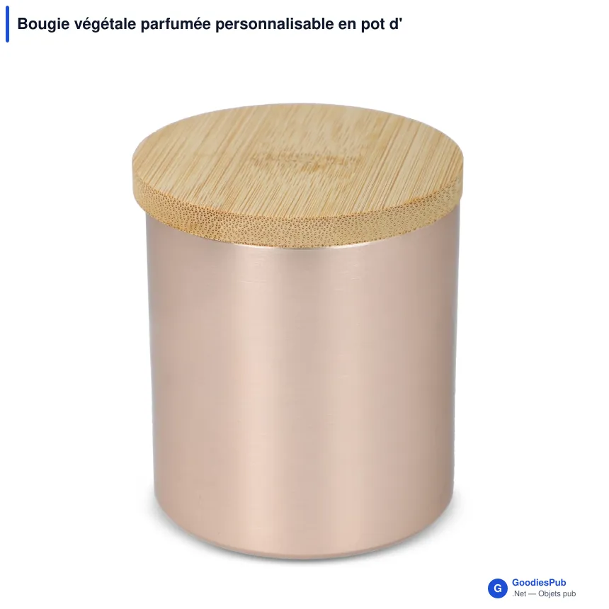 Bougie végétale parfumée personnalisable en pot d'aluminium recyclé avec logo - Bhakti - Image 2