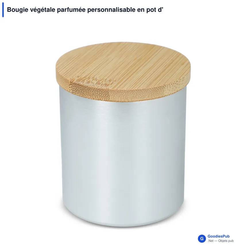 Bougie végétale parfumée personnalisable en pot d'aluminium recyclé avec logo - Bhakti - Image 5