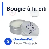 Bougie à la citronnelle personnalisable en étain recyclé avec logo - Argent - Miniature 1