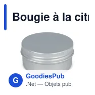 Bougie à la citronnelle personnalisable en étain recyclé avec logo - Argent - Miniature 2