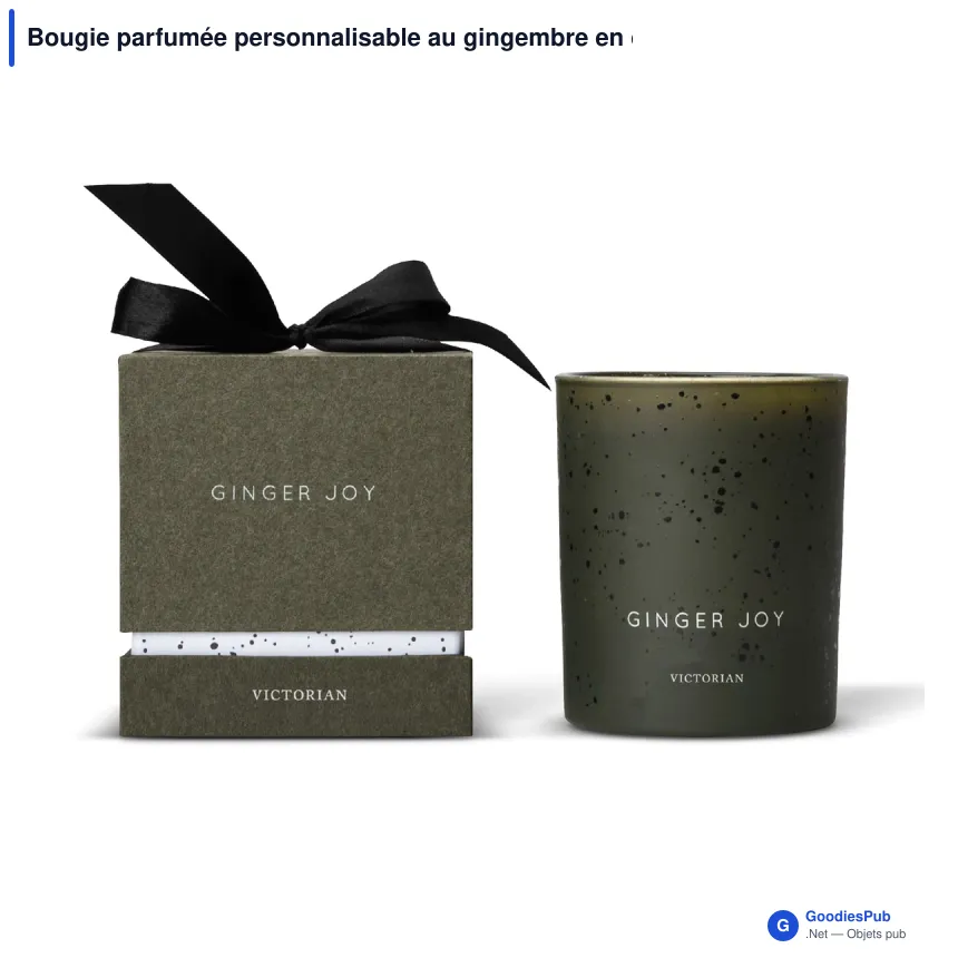 Bougie parfumée personnalisable au gingembre en cire de soja avec logo - Victorian - Image 1