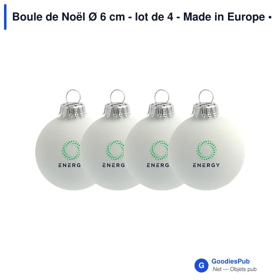 Boule de Noël personnalisable en verre - Lot de 4 - Made in Europeavec logo - Image 11
