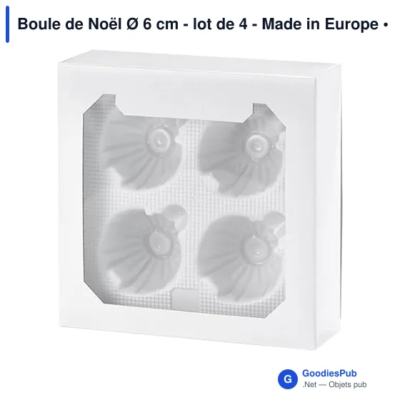 Boule de Noël personnalisable en verre - Lot de 4 - Made in Europeavec logo - Image 12