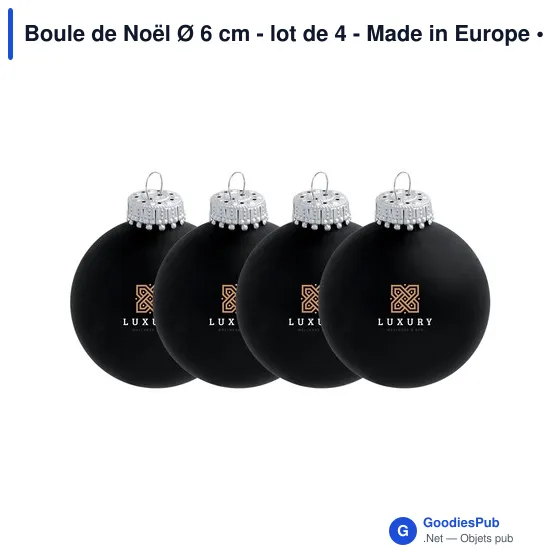 Boule de Noël personnalisable en verre - Lot de 4 - Made in Europeavec logo - Image 6