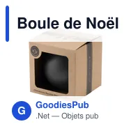 Boule de Noël personnalisable en plastique recyclé - Logo inclus - Miniature 1