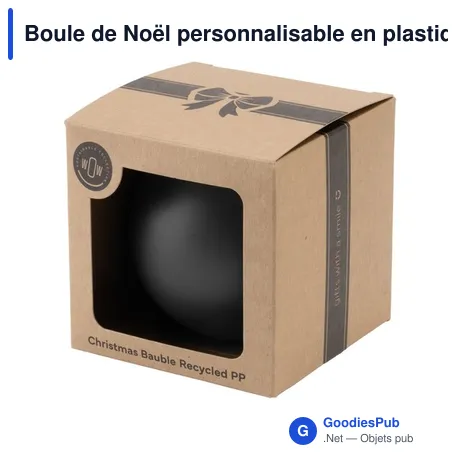 Boule de Noël personnalisable en plastique recyclé - Logo inclus