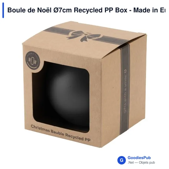 Boule de Noël personnalisable en plastique recyclé - Logo inclus - Image 1