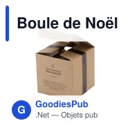 Boule de Noël personnalisable en plastique recyclé - Logo inclus - Miniature 7