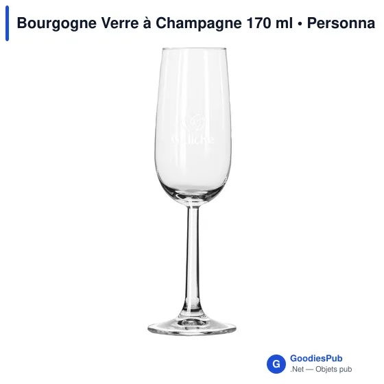 Verre à Champagne personnalisable 170 ml - Bourgogneavec logo - Image 2
