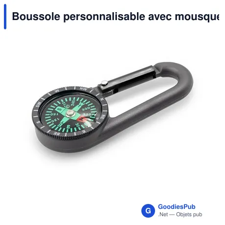 Boussole personnalisable avec mousqueton pour logo - Madu