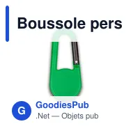 Boussole personnalisable avec mousqueton pour logo - Madu - Miniature 12