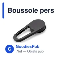 Boussole personnalisable avec mousqueton pour logo - Madu - Miniature 3