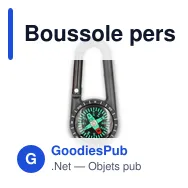Boussole personnalisable avec mousqueton pour logo - Madu - Miniature 4