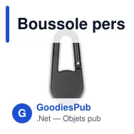 Boussole personnalisable avec mousqueton pour logo - Madu - Miniature 5